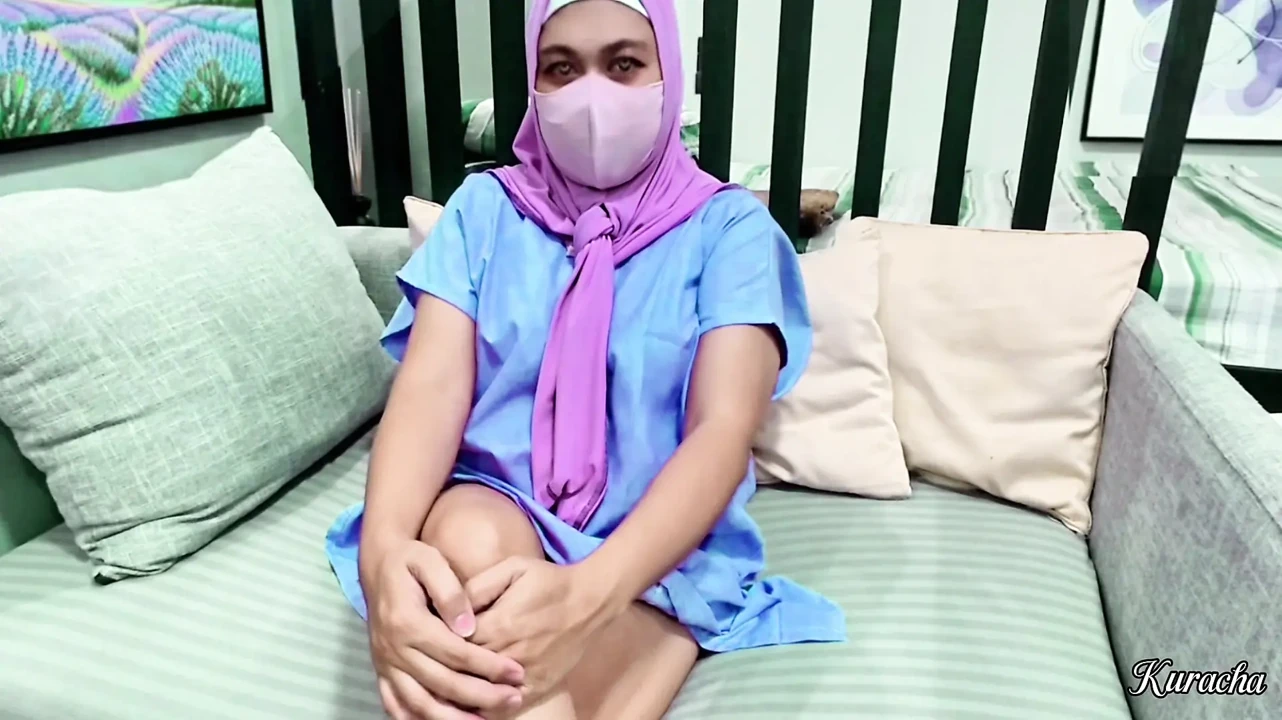Hijab Girl patient feeling bored and alone at luxury Hospital kuala lumpur malaysia