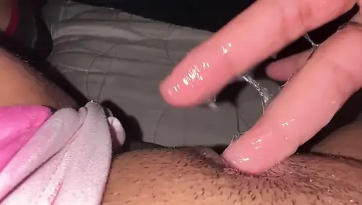 Don't look underneath. The sheets, hidden young girl with fingers, wet in orgasm, innocent and intense.