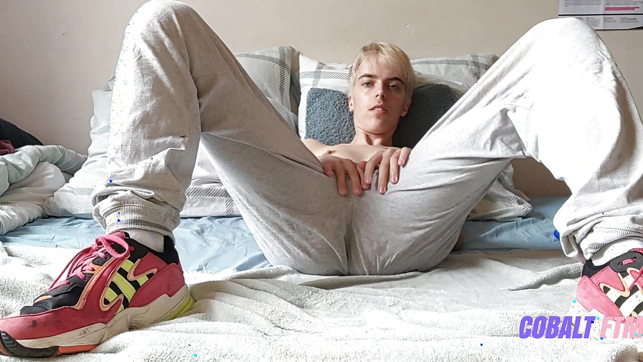 Wet Ftm Smells His Dirty Sneakers and Cums