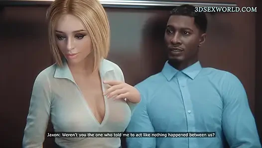 Blonde Secretary Milf Trapped in an Elevator with BBC co-worker (3D Sexgame)