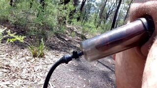 Cock pumping outdoors
