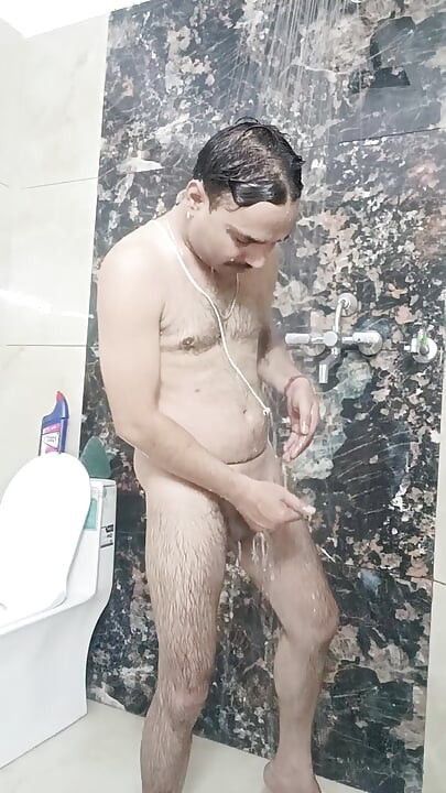 Indian desi man enjoy shower and masterbation show with neighbour