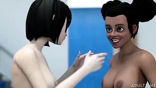 Hentai sex College Episode 8 - Bffs mit dicken titten üben zusammen scissoring an der Hentai sex university