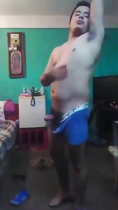 Jesus in boxer pulling his penis #1