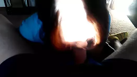 Wife sucking with sun in face