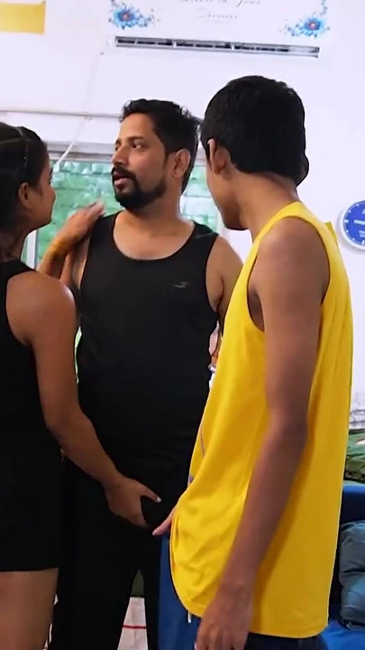 Emotional moment from "MORNING YOGA PRACTICE AND FUCKED TEACHER AND STUDENT EACH OTHER, HARDCORE GROUP SEX"