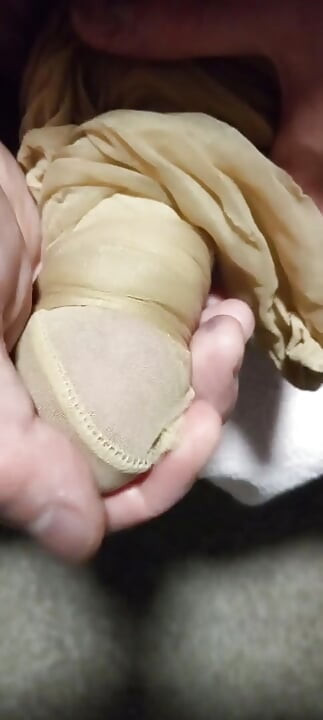 Masturbating in Wife's Pantyhose