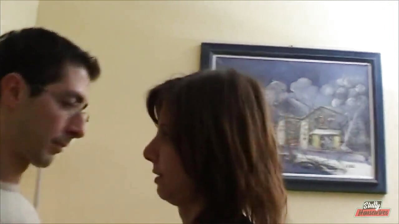 Hot brunette gives blowjob and fucked hard