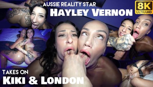 Hayley Vernon éjacule plusieurs orgasmes avec Kiki Isobel la tenant ouverte