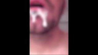 My own cum in my own mouth (with slow motion)