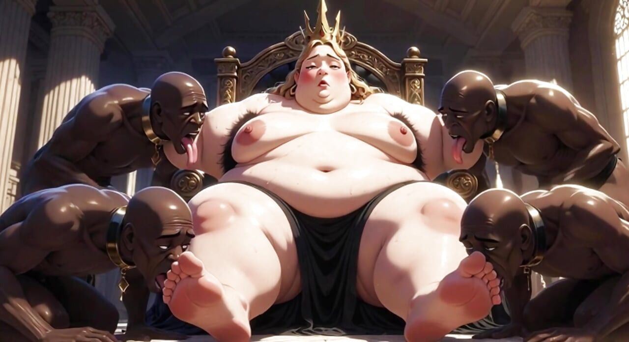 SSBBW Queen Body Worship - Slaves Licking Her Entire Body to Orgasm