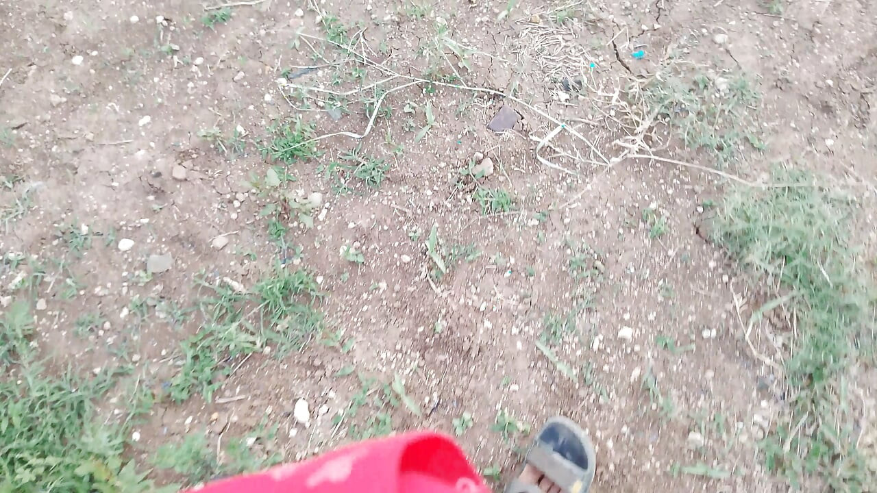 Young slim boy outside mastrubation