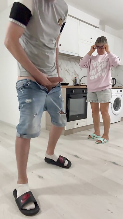 Anal GILF Cooking Omelette!!!