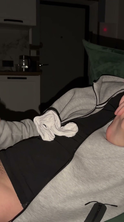 Sniffed wet socks and cum from it | Clip 1