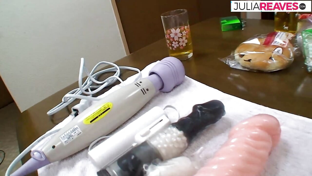 Skinny girl gets pussy fucked with a huge dildo after vibrator stimulation