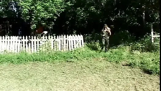 Military blonde getting pounded