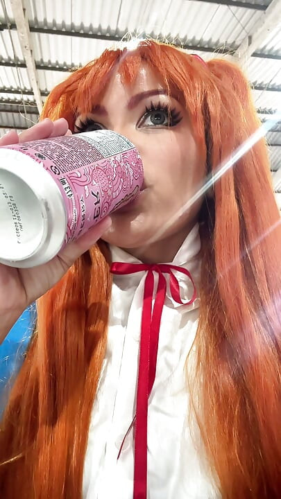 Asuka Cosplay Furz &burp zusammenstellung Plugsuit und uniform mollige ebenholz
