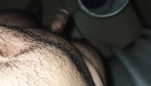 Hairy skinny man masturbates in pope's shower while not at home