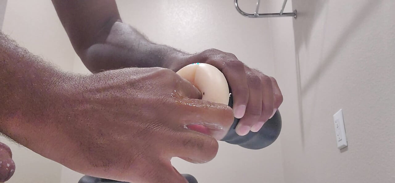 Fucking my sex toy, thinking about cumming in someone's ass