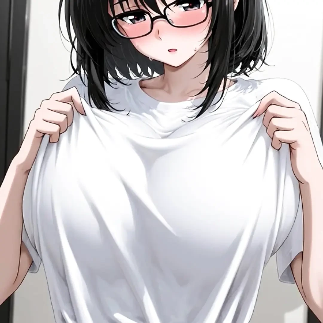 一个拥有巨房和眼镜的美丽女人