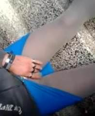 Crossdresser Walking . Pantyhose Day 2