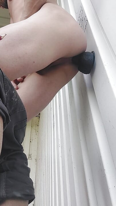 I disassemble my ass with a big dildo outside a store in public for a game cap or no cap