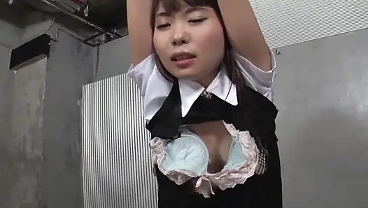 Bound Brunette Babe Fingered to Explosive Orgasm in Bondage