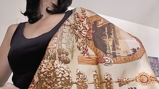 Designer Silk Headscarf Fashion Show Clip