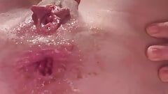 Squirting with vibrator in the ass