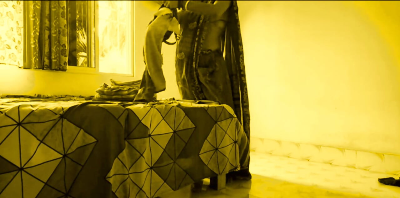 Young devar Fucks Hot Bhabi Sweet Tight Pussy When she is folding sarees at home.
