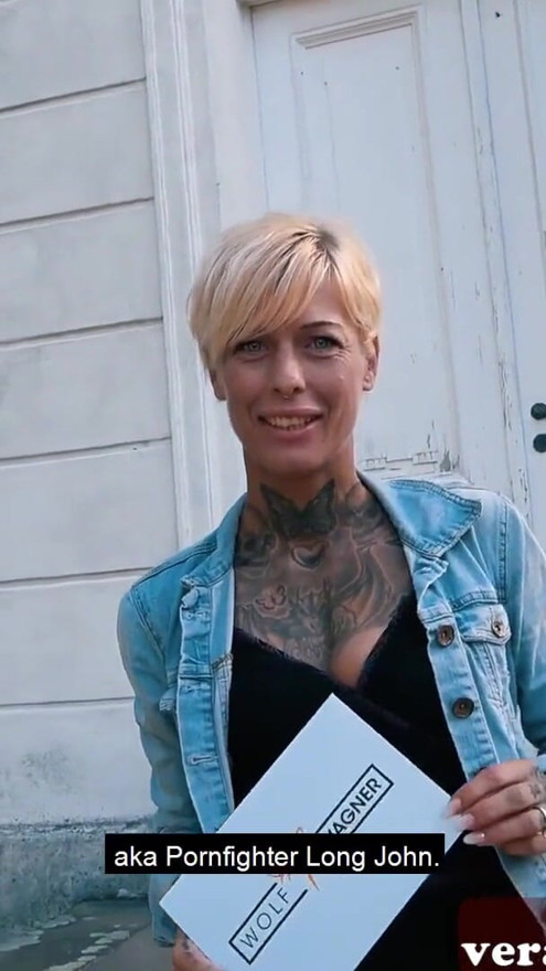 GERMAN SKINNY TATTOO MILF AT PUBLIC BLIND DATE ERCOM CASTING | Clip 1