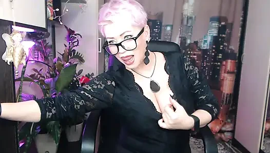 My stepmom is my webcam slut! Immodest dancing, close-up pussy and honest masturbation of a bitch in 45+ format!