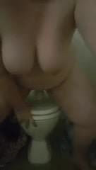Bbw with big dildo masturbating