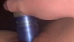 Little slut fucking her drooling pussy for daddy