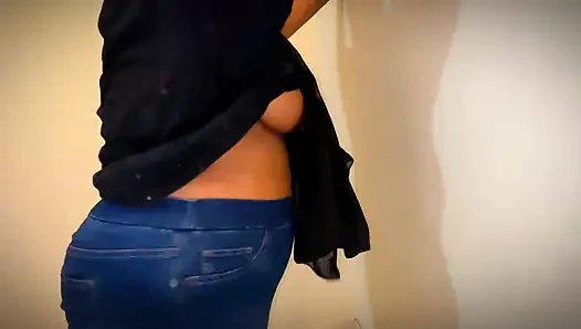 Turki kurvige heiße muslimische stiefmutter trägt jeans-Hose und zeigt dicken arsch & geschwollene titten & mach mich geil