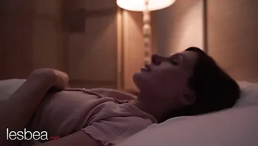 Lesbea OOPS Wrong Bed! Arian Joy and Lilly Bella intimate pussy licking and scissoring orgasms
