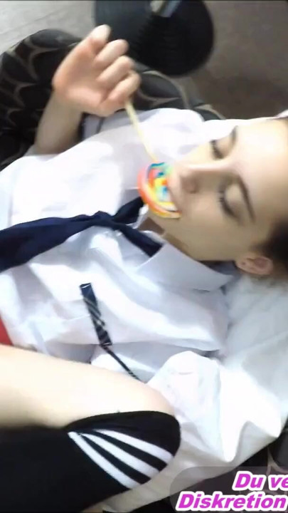 German 18yo  schoolgirl suck lolly and get fucked and facial | Clip 1