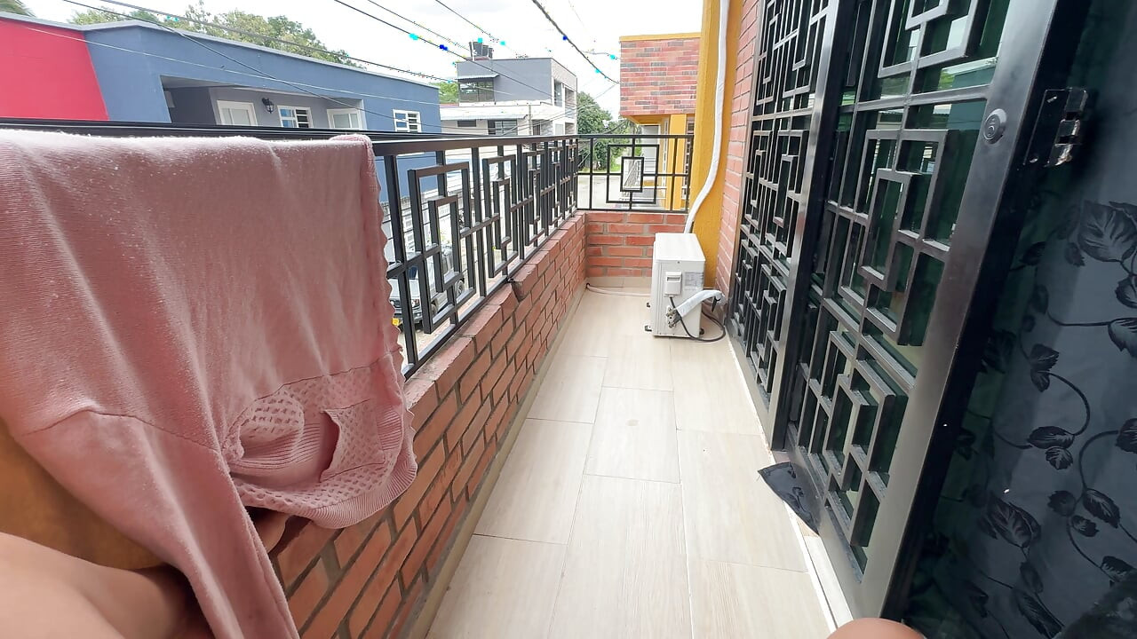 Last night I was walking around the balcony in my underwear and I saw my neighbor looking over here so I decided to masturbate this morning to see if I would go out and