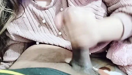 Tasting my boyfriend's rich cock until I fill my mouth with milk