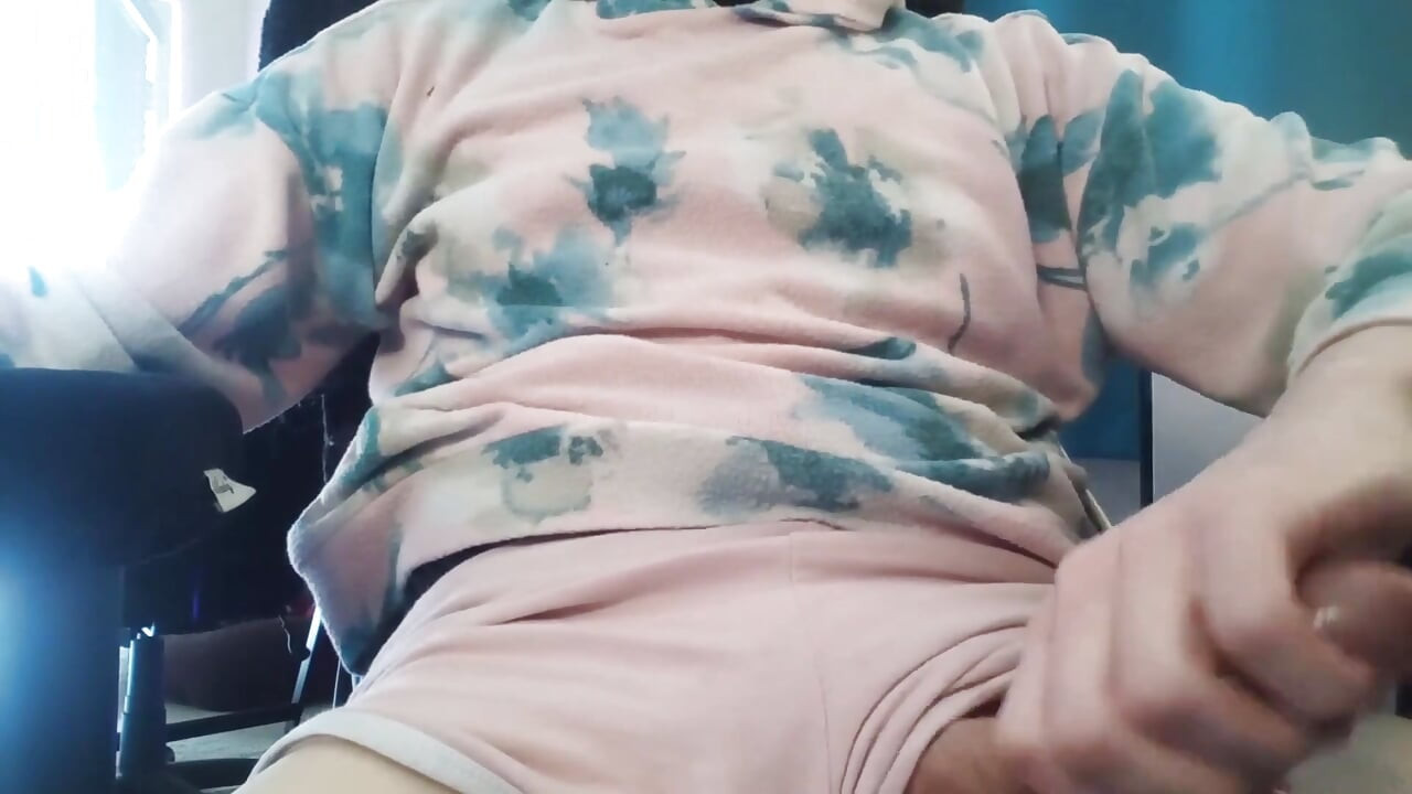 Stroking in my pink hoodie