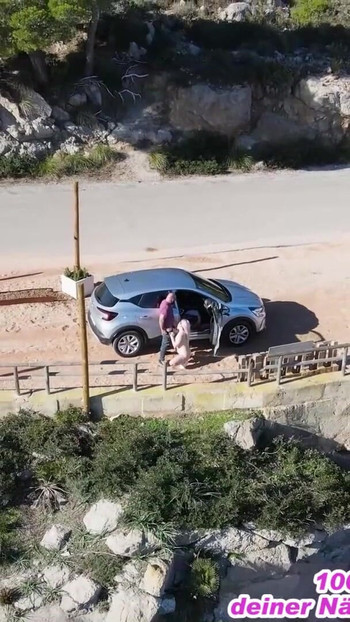 Stunning moment from "German teen hitchhiker fucked outdoors without rubber"