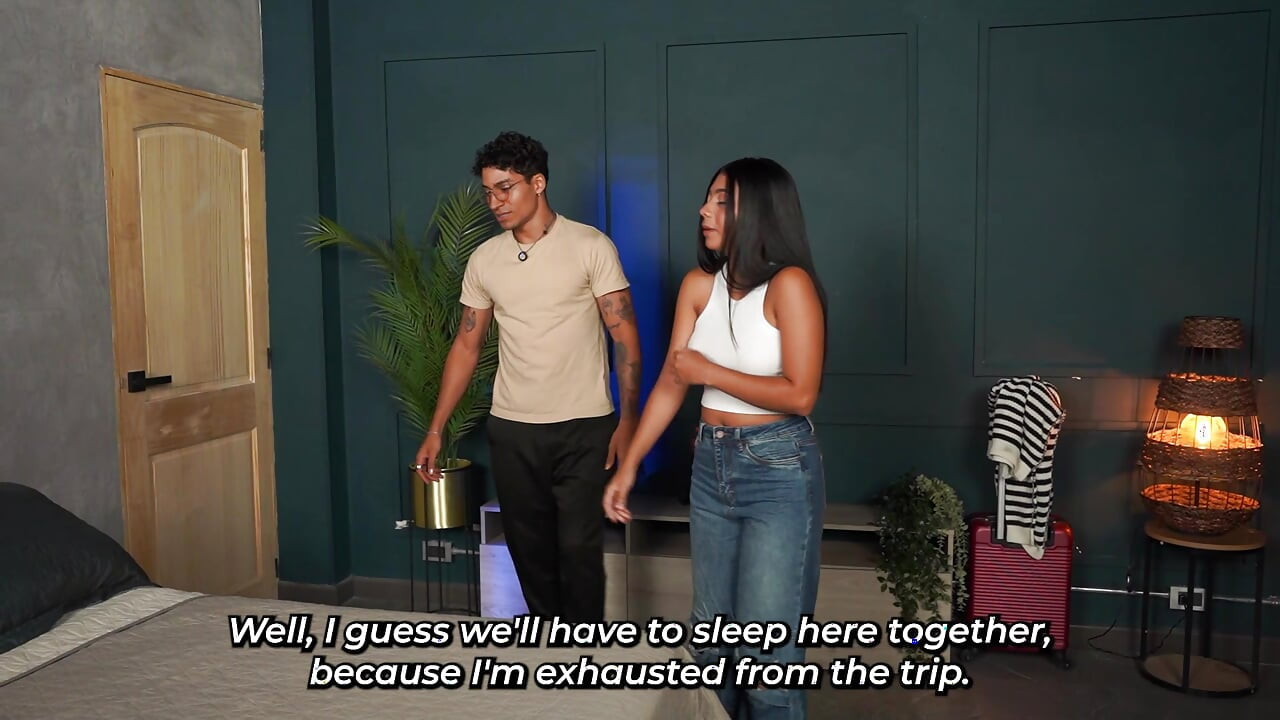 Stepsiblings end up having great sex after sharing the same bed