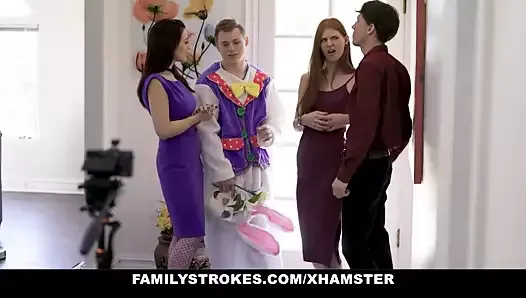 Hijastro engaña a la madrastra y a la hermanastra con un disfraz de pascua