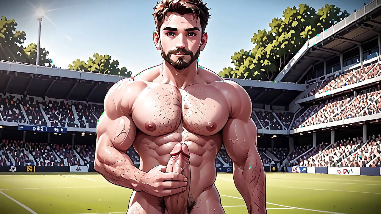 Мускулистая и полностью обнаженная