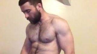 Bearded guy wanking