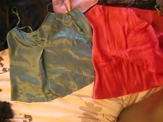 Cum in red satin