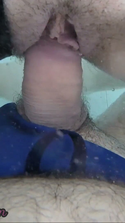 Flashing my dick in front of a young girl in public pool and helps me and fuck - it's very risky with couple near - P2 | Clip 1
