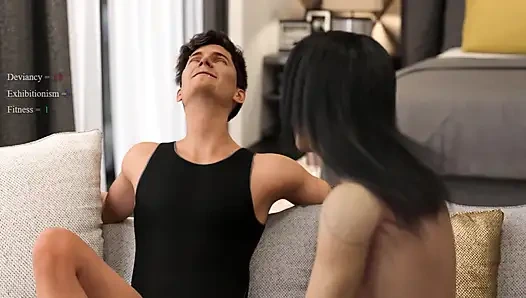 Lisa: Cheating her boyfriend got her excited, she squirted like crazy and drinks his cum ep.23