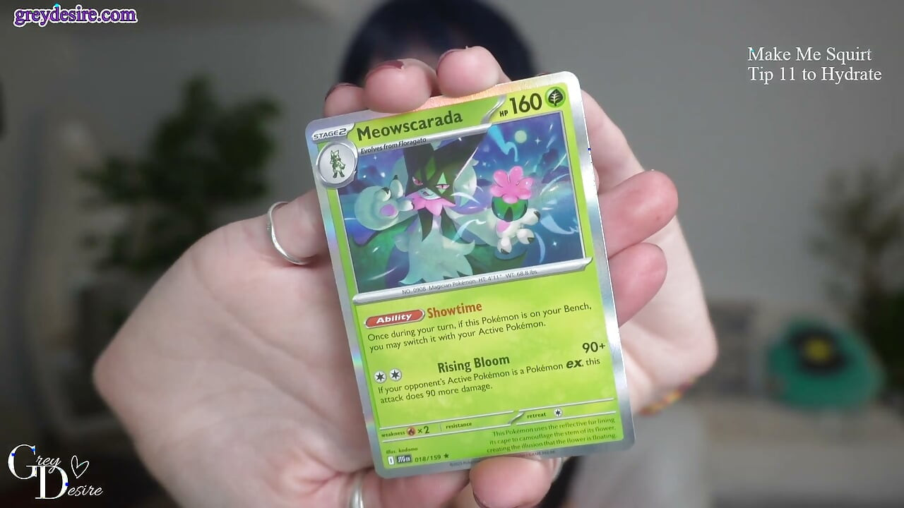 Amateur MILF Topless Pokemon Card Opening - Grey Desire