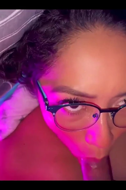 Sensual Blowjob with Deep Throat and Cum on the Face of My Slutty Girlfriend